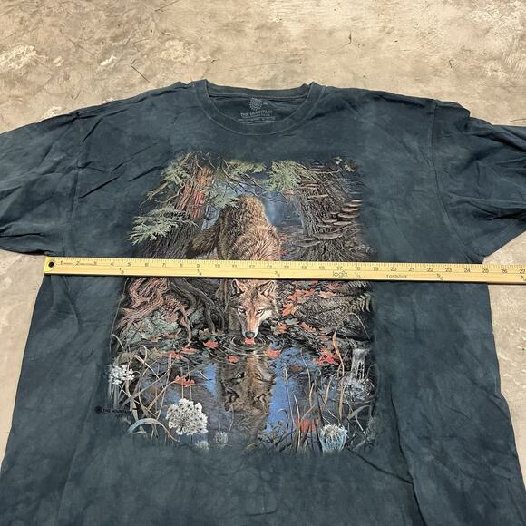 The Mountain Men's Enchanted Wolf Pool T-Shirt Size 2XL BLUE - Picture 2 of 6